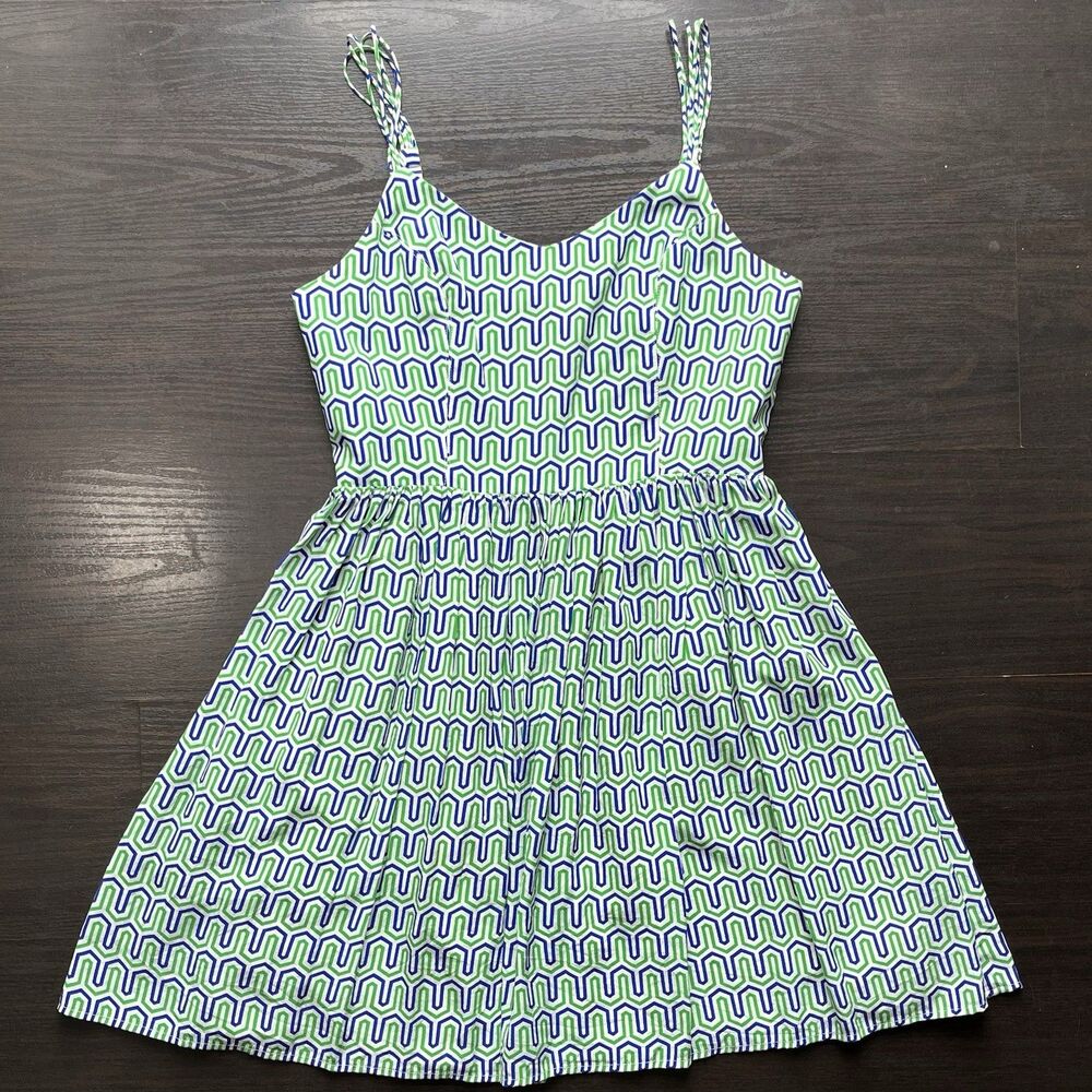 Amanda Uprichard Silk Fit & Flare Sleeveless Dress Vibrant Geometric Print Sz M
